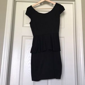 Women’s open back black mini dress
